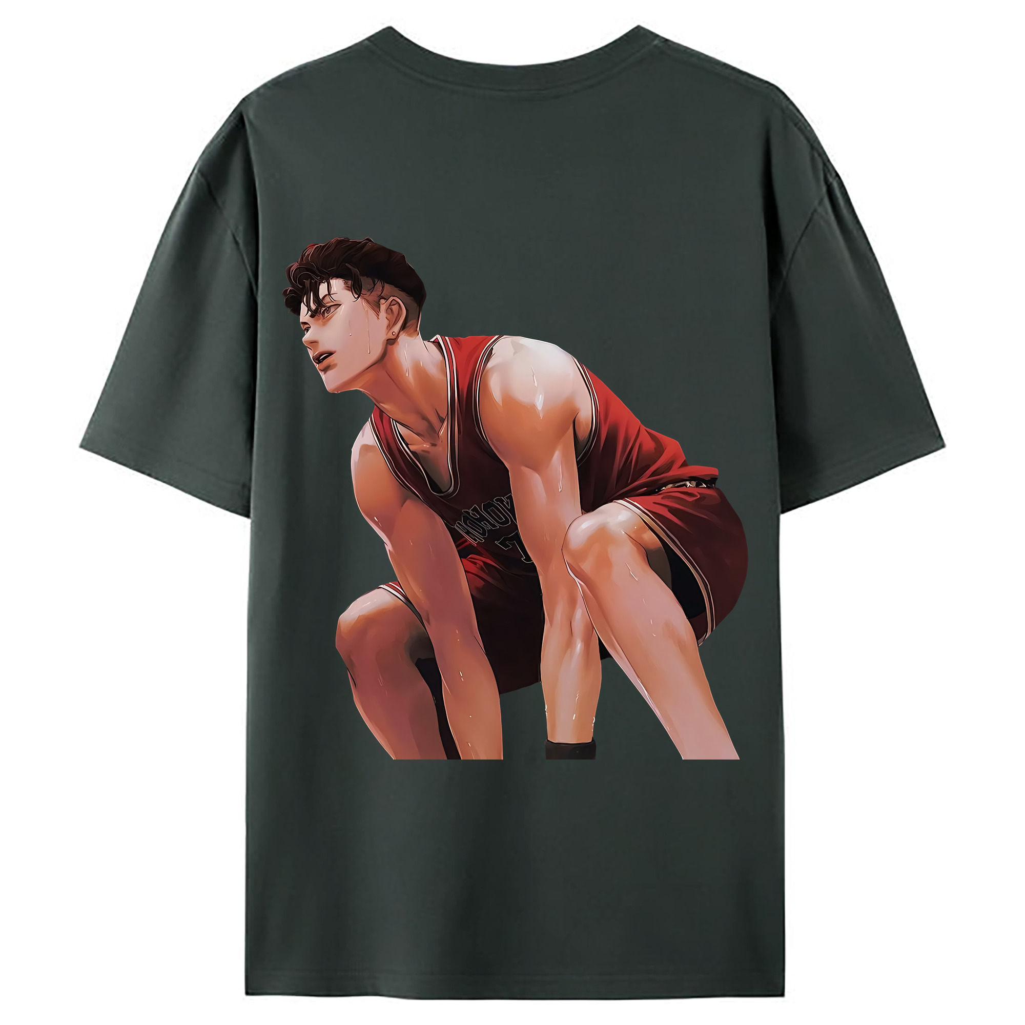 （画像用） SLAM DUNK／スラムダンク 綿100％ メンズ半袖Tシャツ（バックプリント） 通気性